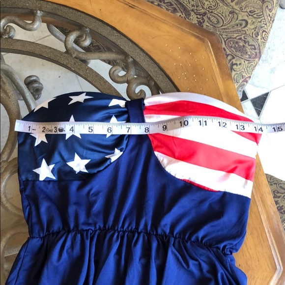 American flag maxi dress strapless full skirt - Picture 5 of 7